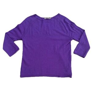 InCashmere Vibrant Amethyst Pullover Soft Warm Pure Cashmere Sweater Women's MED